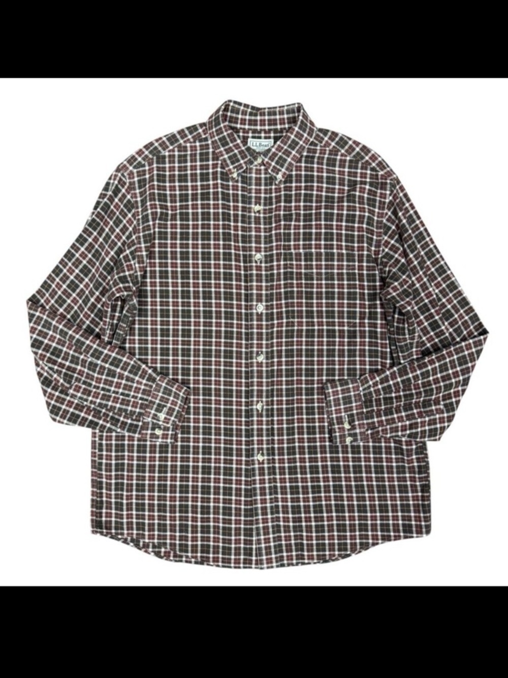 EUC Vintage Men's L.L. BEAN Flannel Shirt Brown Plaid | Size M Reg.‎